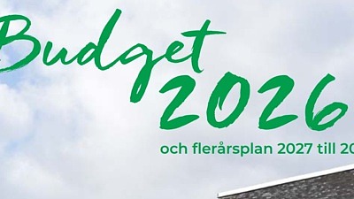Framsidan av den tryckta versionen av Eslövs kommuns budget 2026.