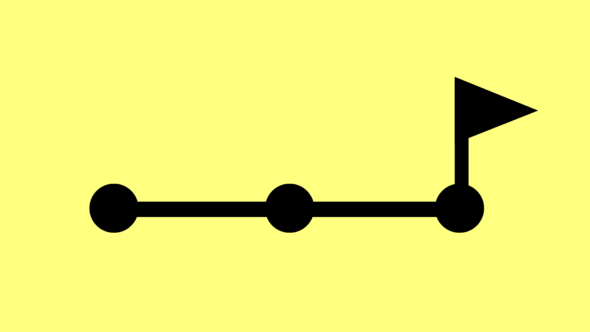Symbol med en svart väg mot gul bakgrund
