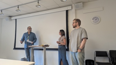 Sofia Persson och Oscar Perdo håller i föreläsning