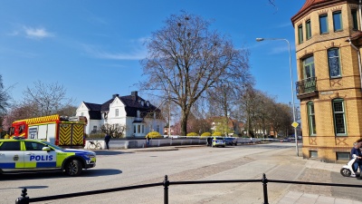 Polisen spärrade av Västerlånggatan i samband med skottlossningen.