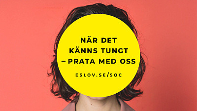 När det känns tungt - prata med oss tår en en gul cirkel över ett ansiktes kontur